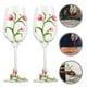 thumbnail image 4 of KAKOWELY 2 copas de licor para fiestas, copas altas para vino, copas con flores pintadas, copas de vino tipo flauta., 4 of 5