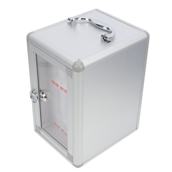 OUNONA Aluminum Alloy Mobile Phone Holder Box with Handle Lock and Numbered Slots for Restaurants