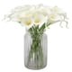 thumbnail image 3 of Ramo de boda Duovlo, 20 unidades, flor artificial de látex con forma de lirio de cala, con toque real, decoración para fiestas en el hogar (blanco), 3 of 6
