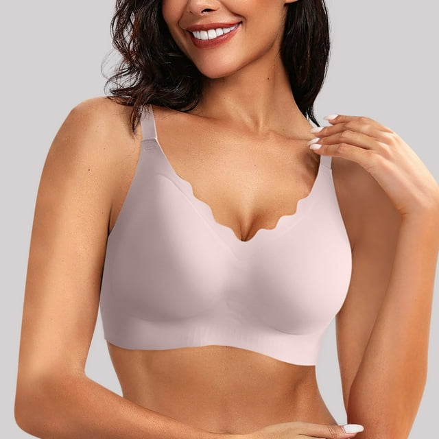 WILLBEST Brasier Sin Costuras Para Mujer Sujetadores Push-Up Festoneados Sin Aros Para Mujer, Suaves, Cómodos, De Cobertura Completa, Para Uso Diario, 1028
