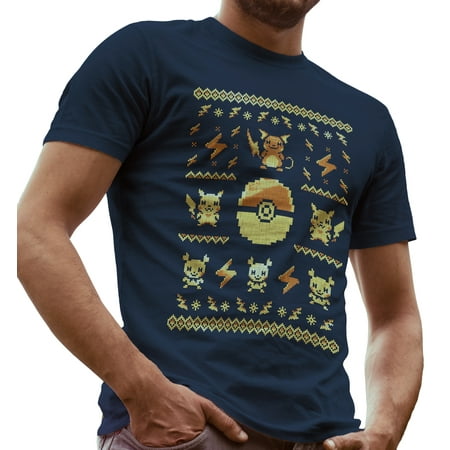 Pokemon Ugly Sweater T-Shirt Fan Made by LeRage Shirts MEN'S Navy Blue