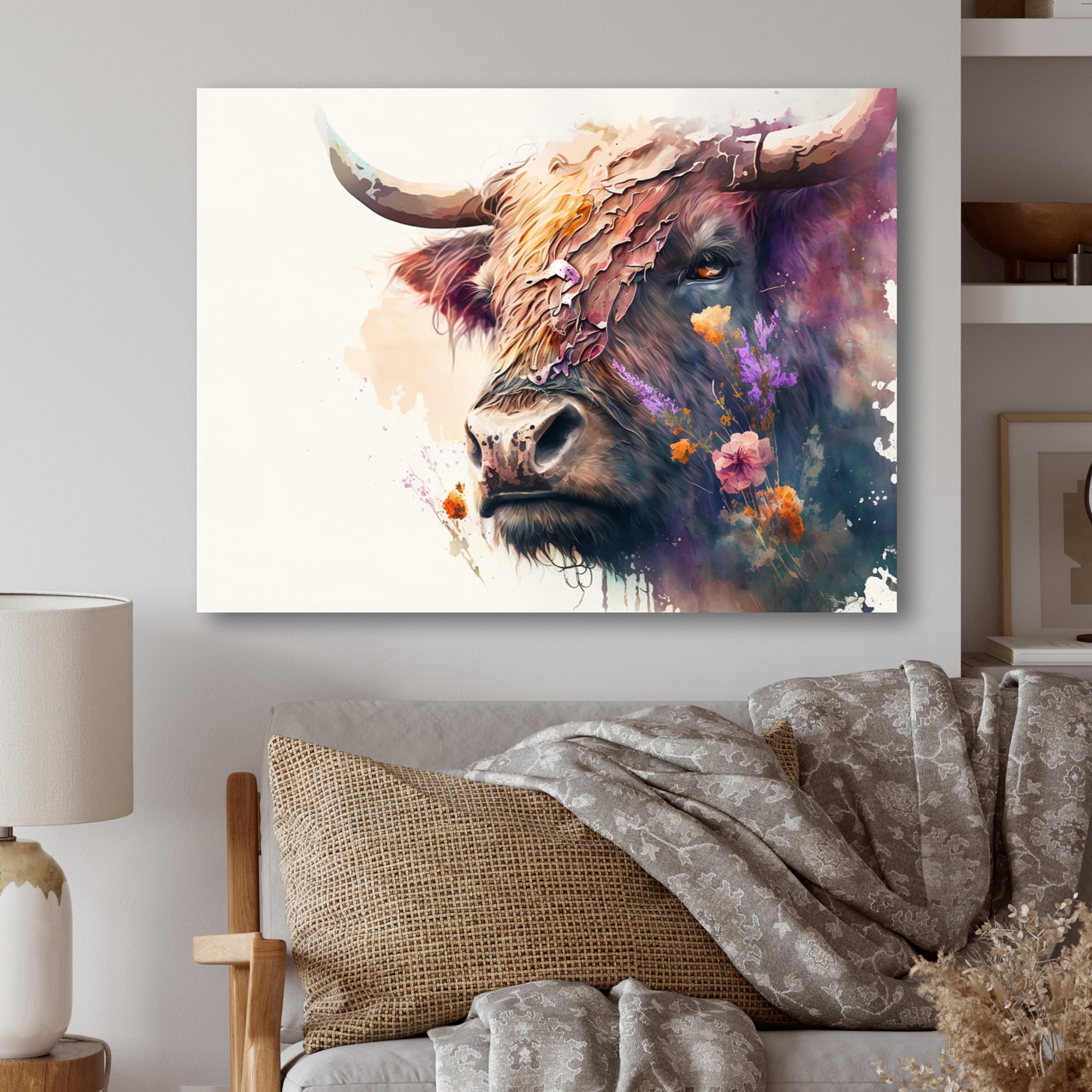 Designart Buffalo In The Wild I Canvas Wall Art