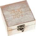 thumbnail image 1 of Caja de anillos de madera para anillos de boda y joyas de pareja - Caja para guardar anillos para exhibición u organizador personal - Cierre de latón y cojín protector suave para anillos, 1 of 5