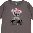 thumbnail image 4 of Inktastic My Lala Loves Me Granddaughter Koala Girls Long Sleeve Toddler T-Shirt, 4 of 5