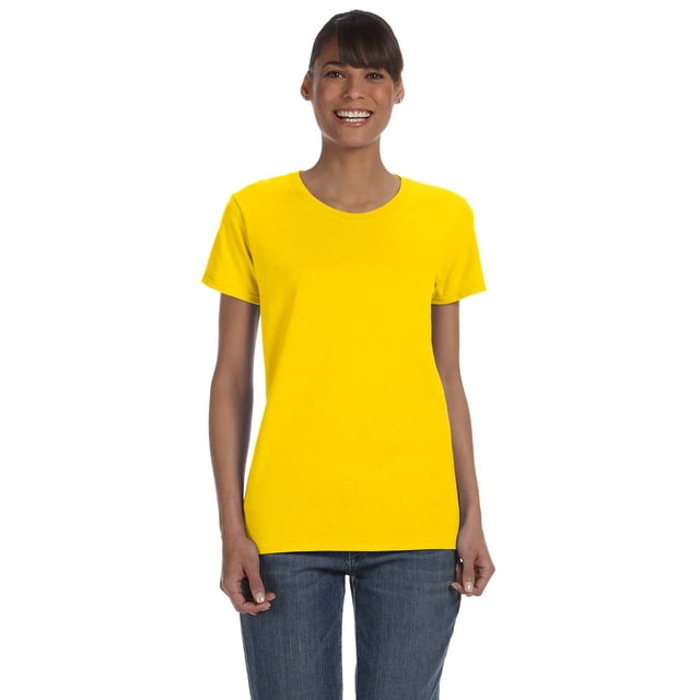 Gildan T-Shirt en Jersey de Confort à Col Épais avec Ruban pour Femmes, Style G5000L