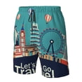 thumbnail image 5 of Kdxio Let's go Travel Pattern Mens Casual Shorts - Drawstring Summer Beach Sports Shorts for Men, 5 of 9