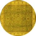 thumbnail image 1 of Ahgly Company Indoor Round Oriental Yellow Traditional Area Rugs, 8' Round, 1 of 4