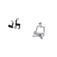 thumbnail image 5 of CoudarTitie Black Deer Resin Reindeer Figurine Sculpture Creative Abstract Thinker Statue Tabletop Decoration for Living Room Study Balcony Gift, 5 of 8
