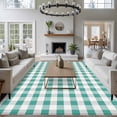 thumbnail image 4 of 5x7 Washable Area Rug, Green White Non-Slip Large Rectangle Rug for Living Room Bedroom, Grey Buffalo Plaid Texture Indoor Floor Mat for Home Decor, 4 of 9