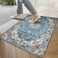 thumbnail image 3 of Bohemian Blue Floral Patterned Carpet Door Mat Welcome Door Mat for Front Door, Home Entrance, Yard, Floor, Patio, Non Slip Spring Summer Welcome Mat Indoor Outdoor Doormat 30"*17", 3 of 6