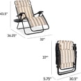 thumbnail image 2 of WYDK Oversized Zero Gravity Chair, Folding Outdoor Patio Lounge Recliner w/Cup Holder Accessory Tray, Pillow - Tan Striped, 2 of 8