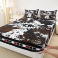 thumbnail image 4 of jejeloiu Moody Aztec Bed Sheets,Rustic Cowhide Full Size Sheets For Boys,Gray Black Brown,4 Pieces,1 Flat Sheet, 1 Fitted Sheet and 2 Pillowcases, 4 of 6