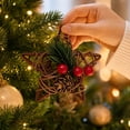 thumbnail image 5 of 2026 Christmas Home Party Decoration Rattan Star Christmas Ornament Woven Star Hanging Decoration With Red Berries For Xmas Tree Decor Christmas Celebration Party Supplies, 5 of 7