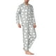 thumbnail image 2 of Fotbe Rabbit And Cloud Pijama de Hombre con Estampado de Manga Larga, Conjunto de 2 Piezas, Ropa de Dormir Suave y Cómoda con Bolsillos-Medium, 2 of 7