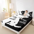 thumbnail image 4 of Homewish Kawaii Dogs Paws Full Size Sheets,Pet Animal Bed Sheets,Black White Sheet Sets For Girls Boy,Breathable Home Decor,4pcs, 4 of 7