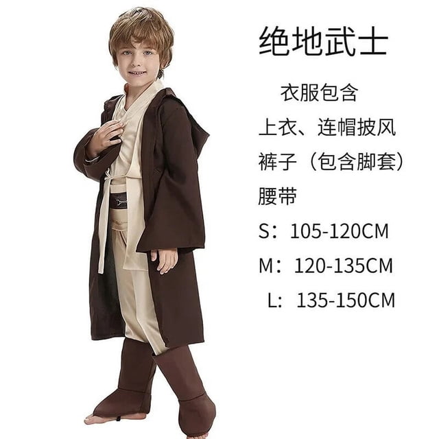 Disfraz de cosplay para niños - Traje Jedi de Star Wars para fiesta de Halloween y actuación escénica