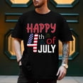thumbnail image 5 of FhsagQ Mens Summer Shirts Beach Casual Male Spring and Summer All Independence Day Print Short Sleeve Round Neck T Shirt Fashion Trend Bottoming Shirt Black L, 5 of 5