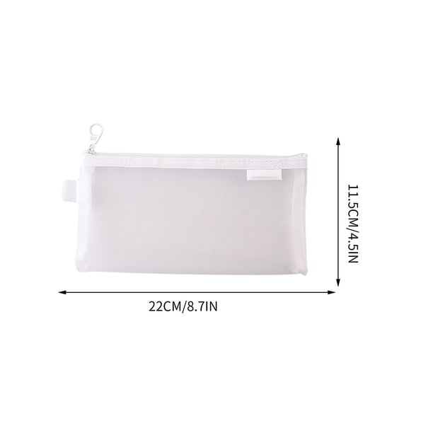 Estuche transparente de gran capacidad para colegio y exámenes - Bolsillo con cremallera de malla esmerilada con cierre seguro, organizador de papelería resistente al agua y duradero