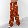 thumbnail image 3 of Trgacdwlo Halloween Pajama Pants Women Funny Pumpkin Print Fall Wide Leg Lounge Bottoms Funny Pumpkin Ghost Comfy Pajama Bottoms Women, 3 of 5