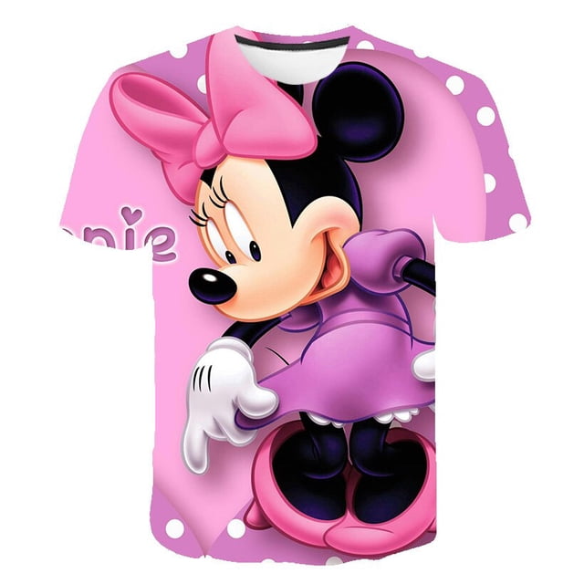 2023 camisetas divertidas de Mickey Minnie Mouse para niños, camisetas con estampado de dibujos animados, camisetas casuales de moda para bebés, camisetas de manga corta de Mickey Minnie Tops9T Gao Jinjia LED