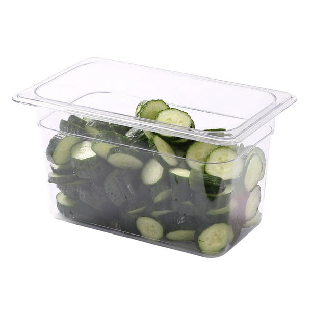Met Lux Rectangle Clear Plastic 1/4 Size Cold Food Storage Container