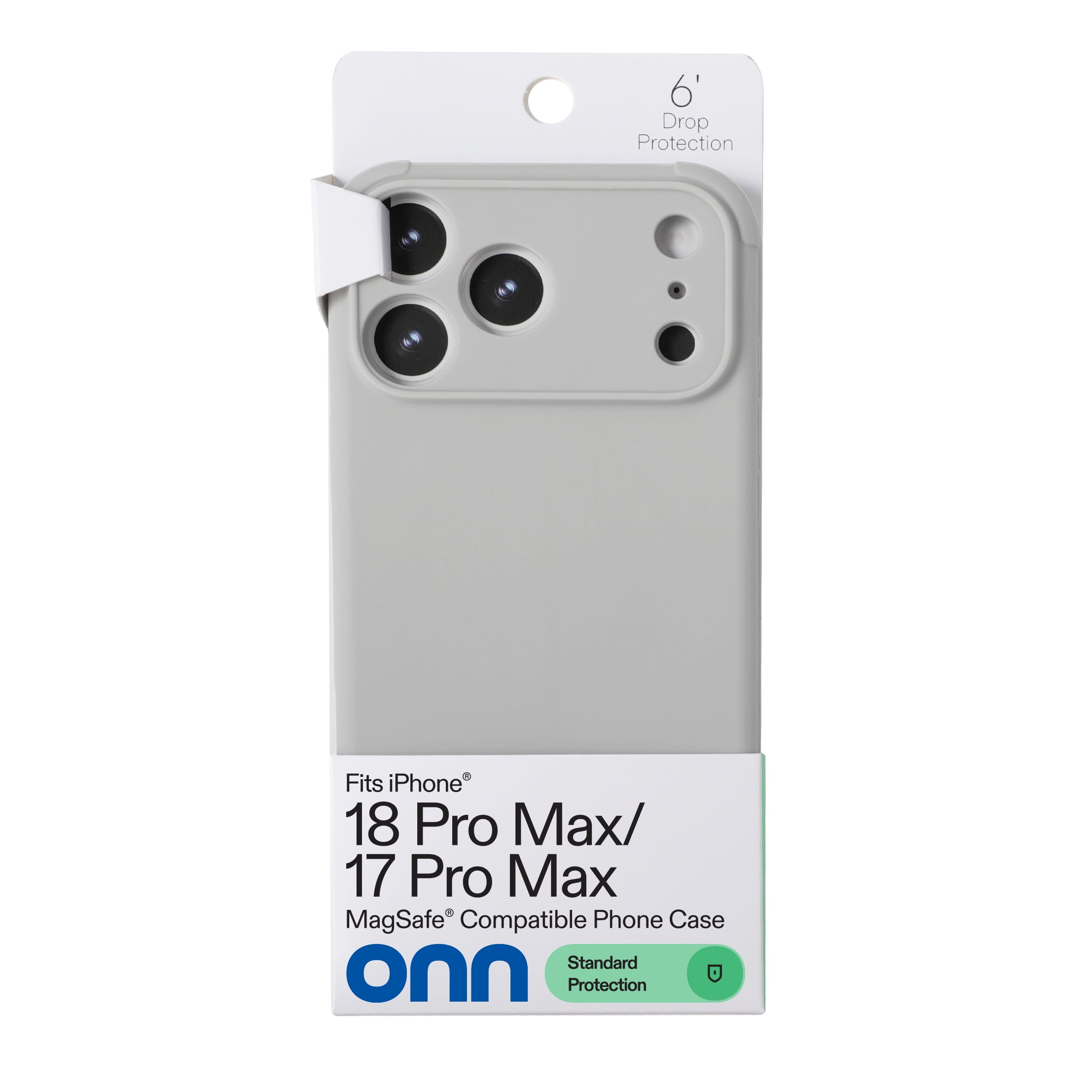 onn iPhone 18 Pro Max and iPhone 17 Pro Max Phone Case with MagSafe, Cool Grey