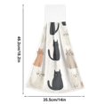 thumbnail image 6 of Yayeee Kitchen Hanging Hand Towels Set of 2 with Loop Bathroom Absorbent Tie Towel, Cute Cartoon Cats, 6 of 7