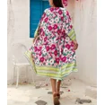 thumbnail image 4 of TEELYNN Boho algodón rayón estampado floral suelto pareo mujer bata casual manga larga caftán bikini vintage ropa de playa vestidos, 4 of 5