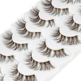 thumbnail image 3 of Natural Look False Eyelashes Wispy Fluffy Lashes Mink Long Curly Fake Eyelashes Cat Eye Lashes with Clear Band 7 Pairs Pack, 3 of 16