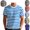Royal Blue, variant on Mfakffe Mens Short Sleeve T-Shirts Striped Casual Crewneck Breathable Basic Shirt Color Block Stretch Lightweight Summer Beach Tees