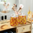 thumbnail image 3 of Yayeee 4 Pack Qtip Holder Bathroom Cotton Swab Canister with Lid Clear Dispenser Set, Large Pink Stars, 3 of 6