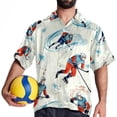 thumbnail image 4 of Ice Hockey Men's Short Sleeve Hawaiian Poplin Shirt - Casual Printed Button Down Summer Beach Shirt for Men, 4 of 6