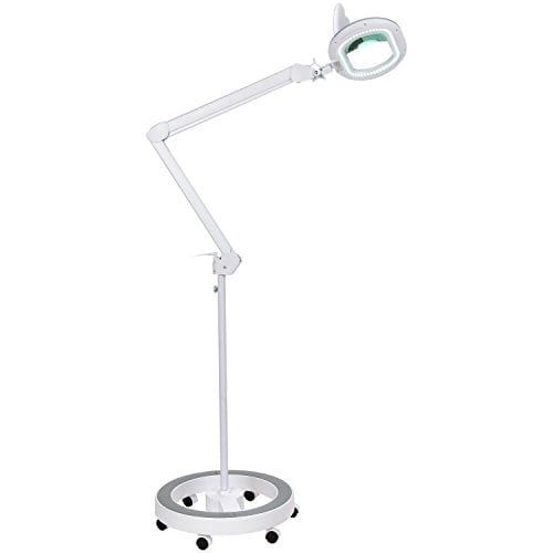10x Lens Magnifying Glass LED Lamp Adjustable Foldable Floor Standing Light FDA 