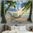 thumbnail image 2 of BCIIG  Tropical Tapestry, Paradise Beach Hammock and Coconut Palm Trees Horizon Coast Vacation Scenery, Wall Hanging for Bedroom Living Room Dorm Decor,, 2 of 6