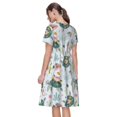 thumbnail image 2 of Bixox Robe d'Été à Manches Courtes pour Femmes Robe Ample Longueur Genou avec Poches-Tortue, 2 of 7