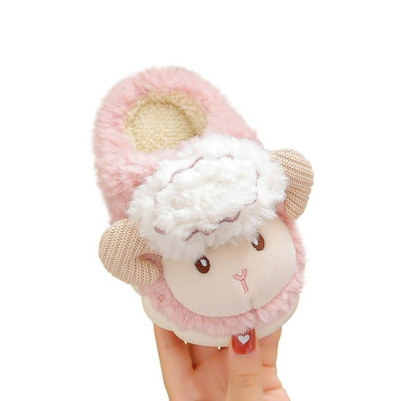 TopLLC Boys/Girls, Winter New Indoor Home Cute Little Animals Baby Non Slip Wool Cotton Slippers Kid Shoes
