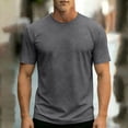 thumbnail image 2 of BELTNOV Men's Short Sleeve T-Shirts Casual Summer Loose Fit Round Neck Breathable Basic Tee Shirt Dark Gray, 2 of 7