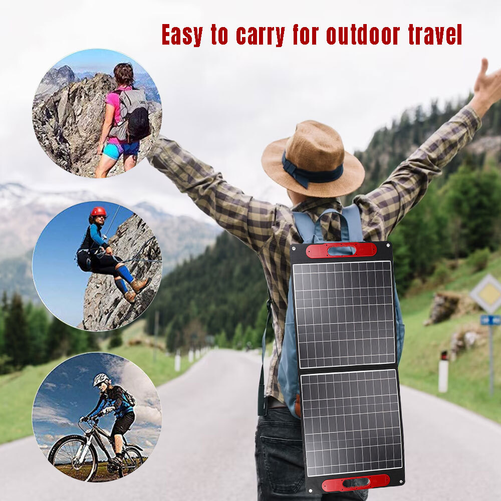 200 Watt Portable Solar Panel for Power Station,Kepeak Foldable 200W Solar Panel for Camping Hiking Off-Grid Living, Monocrystalline Folding Panel Solar