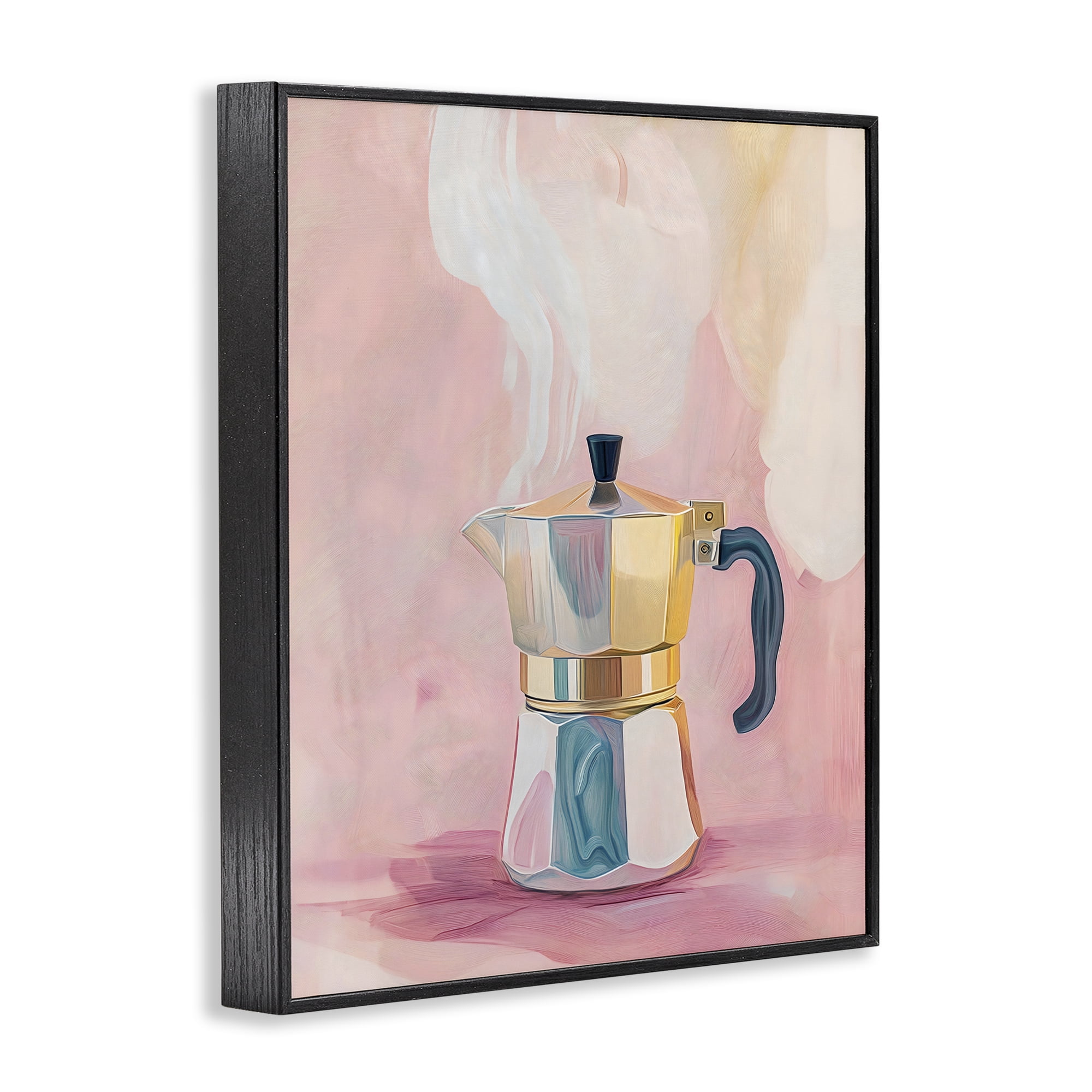 Stupell Industries Vintage Coffee Maker on Pink Black Framed Giclee Art, design by The Prints Vibe