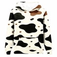 thumbnail image 6 of Xdegoge Tween Girls Cute Cow Print Pullover Hoodie Black Brown Spot Graphic Sweatshirt Casual Long Sleeve Fall Tops for Kids, Size 11-12, 6 of 6