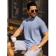 thumbnail image 6 of Fexilor Men's Shirts Short Sleeve Button Down Relaxed Fit Modern Stand Collar Casual Dress Shirts, Fade-Resistant, 6 of 6