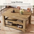 thumbnail image 2 of Bar Table, 55-Inch Counter Height Pub Table with Storage Shelves, High Top Kitchen Dining Table, Rectangle Wood Home Bar Unit for Dining Room, Bistro, Light Brown, 2 of 8