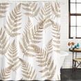 thumbnail image 4 of 66x72 Inch Shower Curtains for Bathroom, Brown Ferns Fabric Bath Curtain Decor, Spring Summer Botanical Leaves Waterproof Restroom Curtains Shower Set Accessories with 12 Hooks 66 Inch, 4 of 7