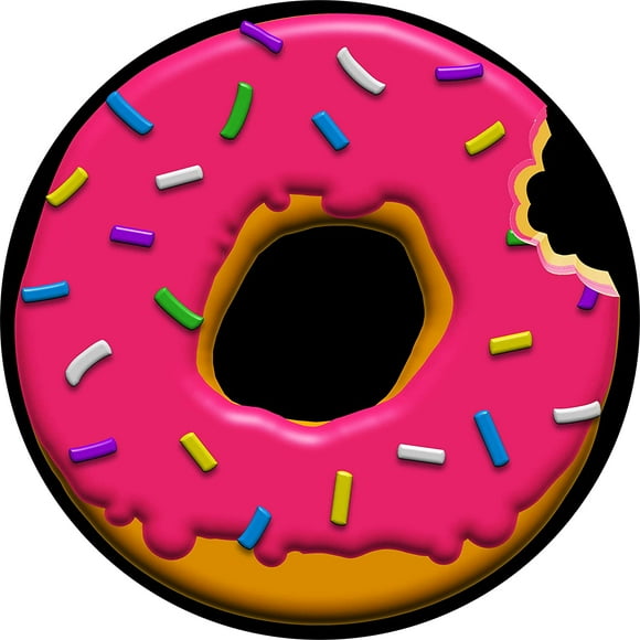 TIRE COVER CENTRAL Donut Doughnut Bite Pink ( Custom Sized to Any Make/Model Spare Tire Cover 255/70r18 Centered Back up Camera