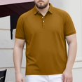 thumbnail image 2 of USNSM (M-5XL) Big and Tall Men's T Shirts Cotton Short Sleeve Shirt Moisture Wicking Tee Shirt Lapel Lightweight Summer Tops Yellow XXXL, 2 of 9