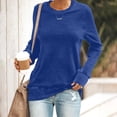 thumbnail image 2 of Pxiakgy t shirts for women womens t shirts Womens Casual Crewneck Sweatshirt Short Long Sleeve Shirt Soft Loose Tops Blue + 5XL, 2 of 4