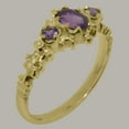 thumbnail image 2 of LBG British Made 10k Yellow Gold Natural Amethyst Womens Statement Ring - 33 size options - Size 9.25, 2 of 9