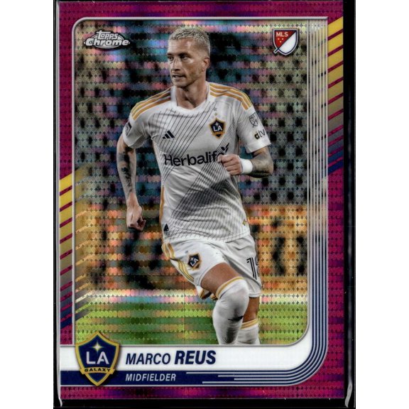 Collectible 2025 Topps Chrome MLS Marco Reus #11 Pink Refractor LA Galaxy Soccer Card LA Galaxy MLS Soccer Trading Card
