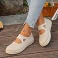 thumbnail image 6 of Domzle Orthopedic Shoes for Women Wide Width Breathable Knit Slip On Walking Sneakers with Arch Support Comfortable Lightweight Non Slip Casual Work Shoes Beige 38, 6 of 7