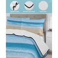 thumbnail image 4 of Quilts Full Size, Summer Beach Soft Comforter Bedding Set for Bed, Coastal Ocean Waves Starfish Shell Lightweight Quilted Bedspread with Pillow Cover(2 Pieces) for All Season, 78x90 Inch, 4 of 6